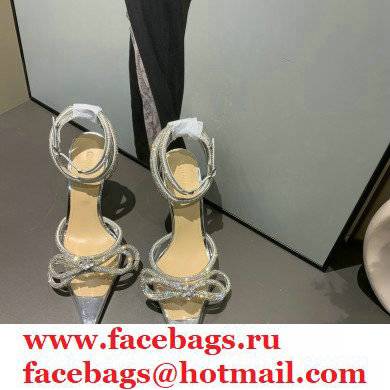 Mach & Mach 9cm heel Double Bow Crystal-Embellished Glittered PVC Pumps